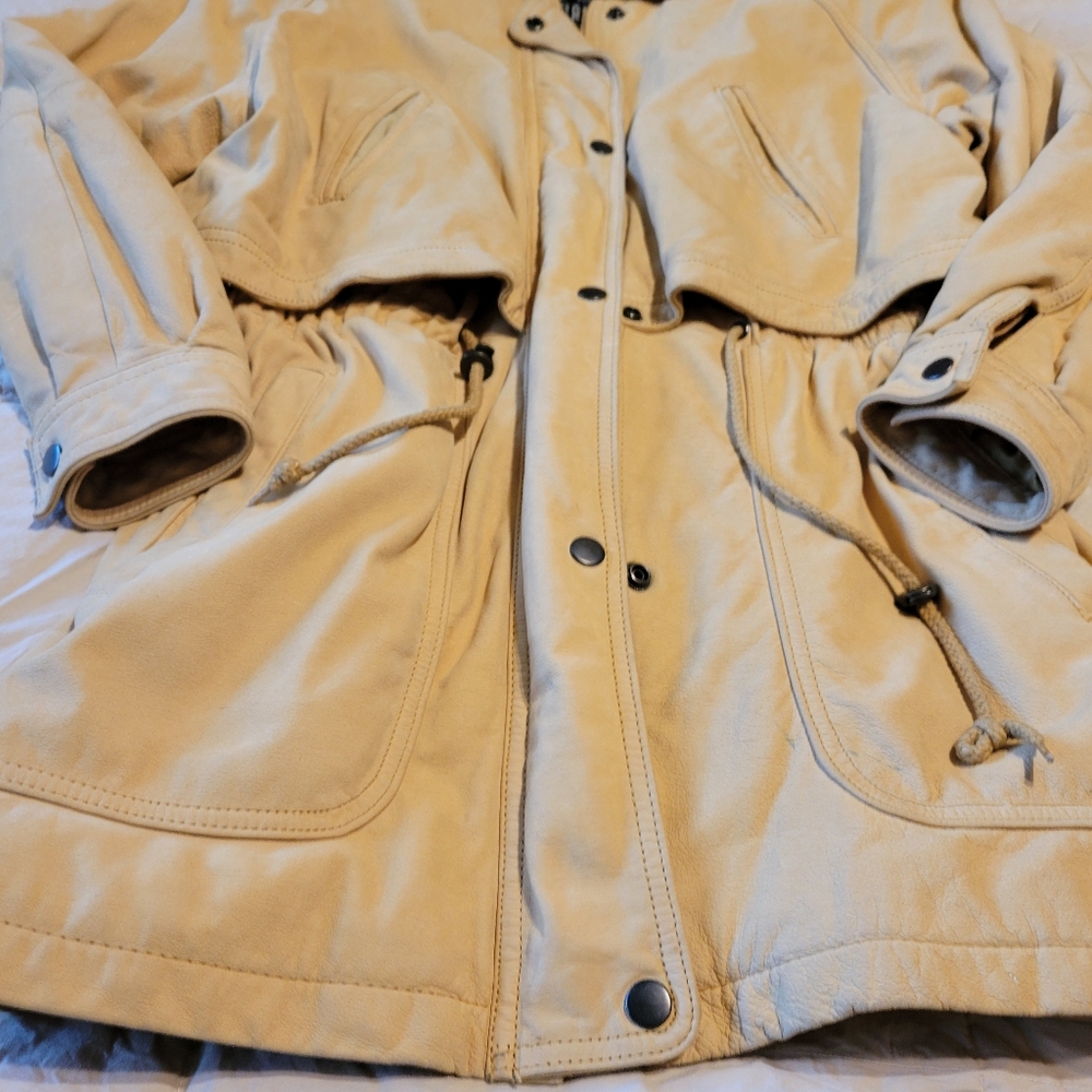 Chamonix men's light tan soft leather long sleeved with side pockets size small - Picture 12 of 16
